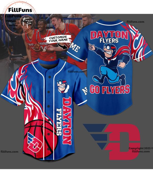 Dayton Flyers Go Flyers Custom Baseball Jersey