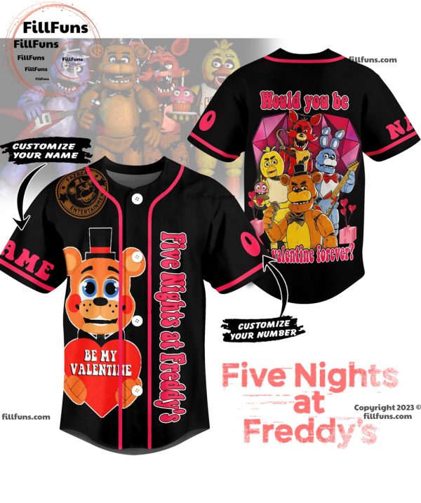 Five Nights at Freddy’s Would You Be My Valentine Forever Custom Baseball Jersey