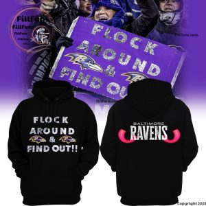 Flock Around & Find Out Baltimore Ravens Hoodie, Jogger, Cap – Black