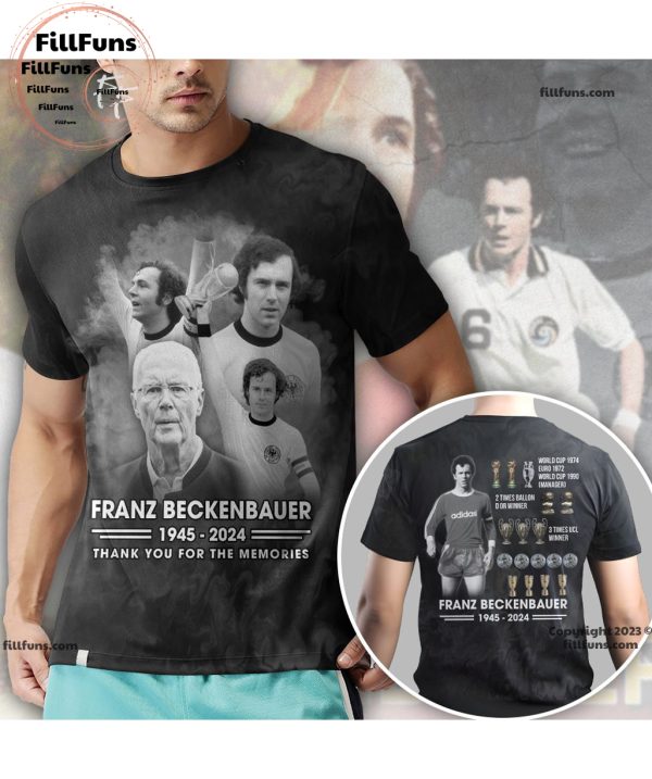 Franz Beckenbauer 1945 – 2024 Thank You For The Memories 3D T-Shirt