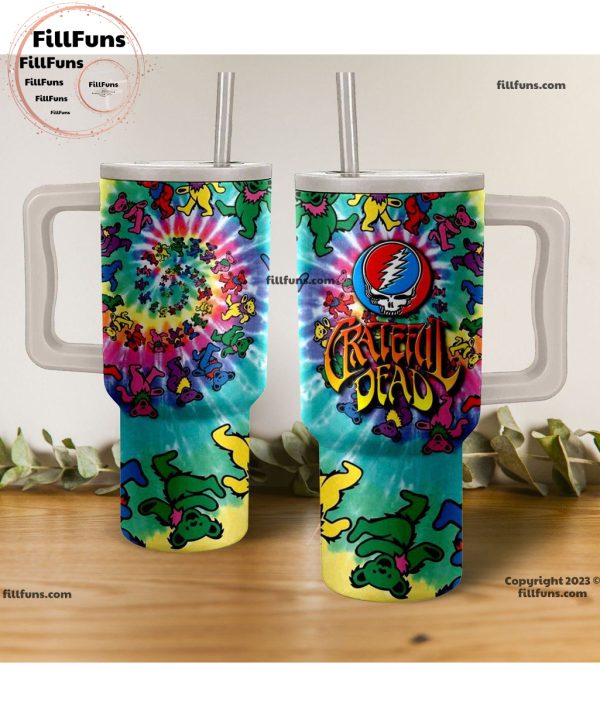 Grateful Dead 40oz Tumbler with Handle and Straw