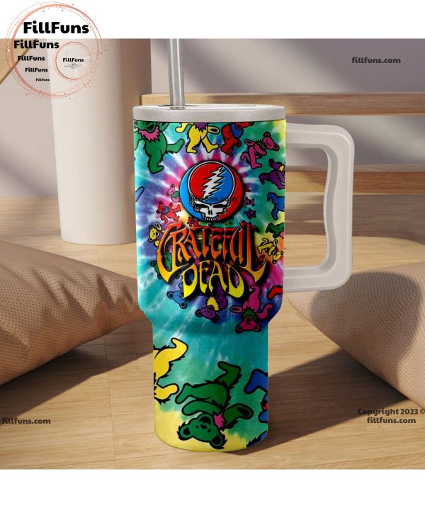 Grateful Dead 40oz Tumbler with Handle and Straw