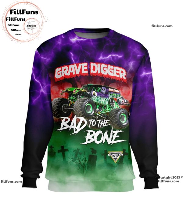 Grave Digger Monster Jam Truck Bad To The Bone All Over Print T-Shirt