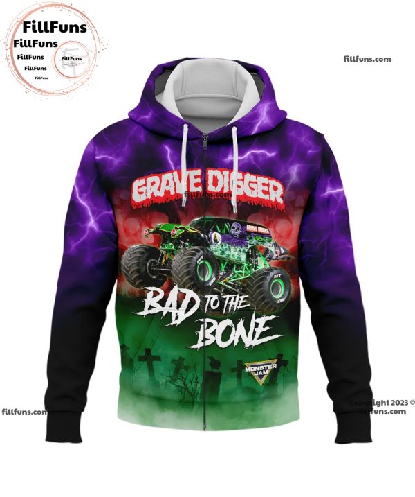 Grave Digger Monster Jam Truck Bad To The Bone All Over Print T-Shirt