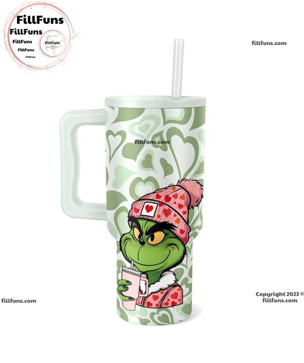 Grinch Max Made Me Give You This Valentine From Custom Name 40oz Tumbler with Handle and Straw