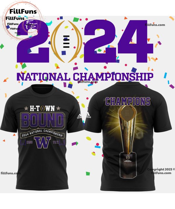 H-T WN Bound 2024 National Championship Washington Huskies Tshirt