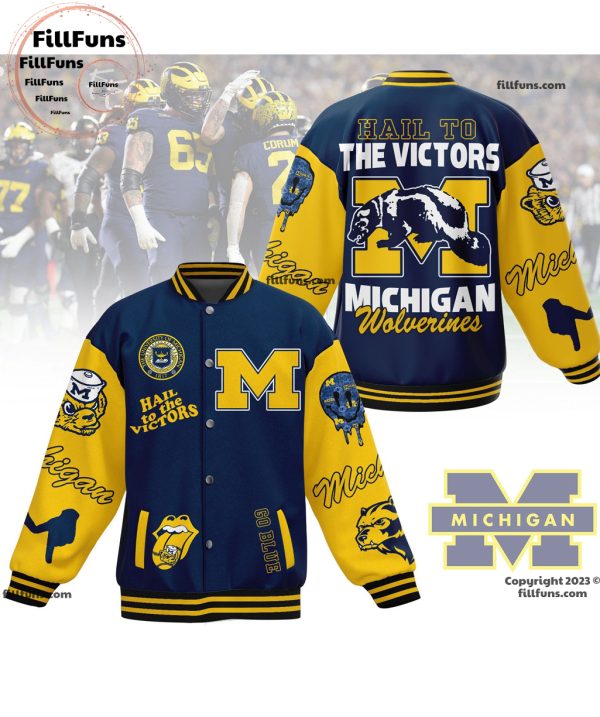 Hail To The Victors Michigan Wolverines Baseball Jacket