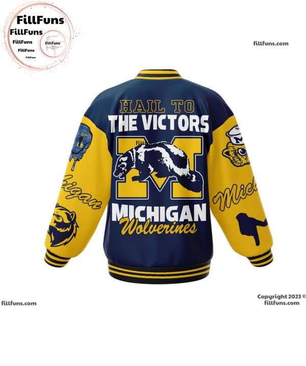 Hail To The Victors Michigan Wolverines Baseball Jacket