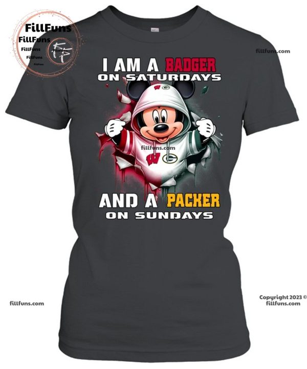 I Am A Badger On Saturdays And A Packers On Sundays Unisex T-Shirt