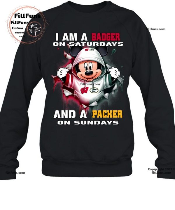 I Am A Badger On Saturdays And A Packers On Sundays Unisex T-Shirt