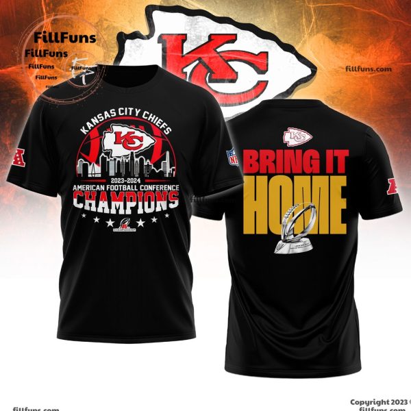 Kansas City Chiefs 2023-2024 American Football Conference Champions Bring It Home Hoodie, Jogger, Cap