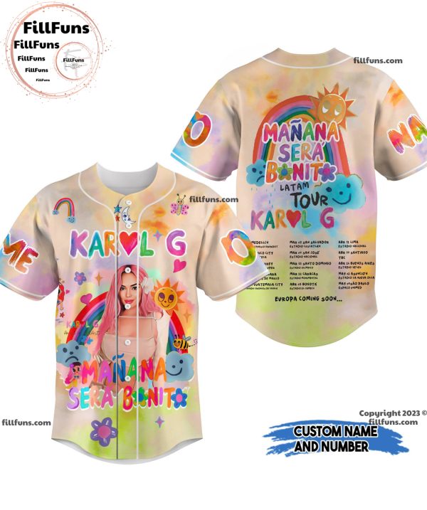 Karol G Manana Sera Bonito Tour Europe Coming Soon Custom Baseball Jersey