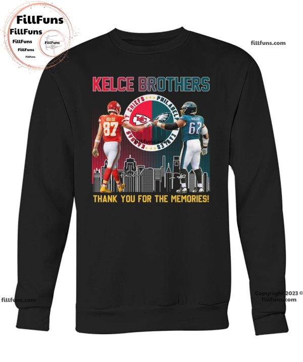 Kelce Brothers Kansas City Chiefs And Philadelphia Eagles Thank You For The Memories Unisex T-Shirt