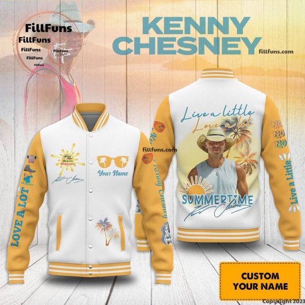 Kenny Chesney Live A Little Love A Lot Summer Time Custom Name Baseball Jacket