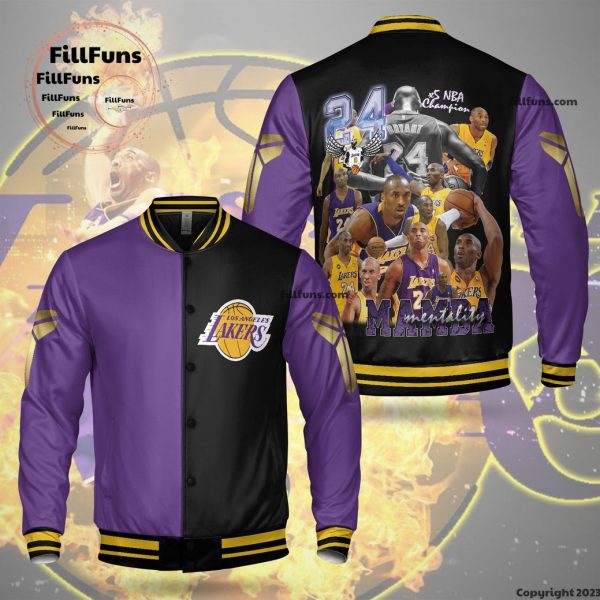 Los Angeles Lakers x5 NBA Champions Kobe Bryant Mamba Mentality Baseball Jacket