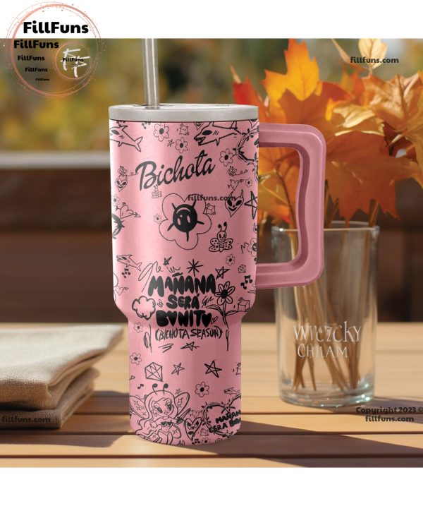 Manana Sera Bonito Bichota Season Karol G 40oz Tumbler with Handle and Straw