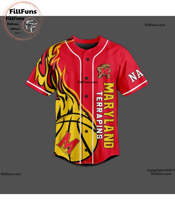 Maryland Terrapins Go Terps Custom Baseball Jersey