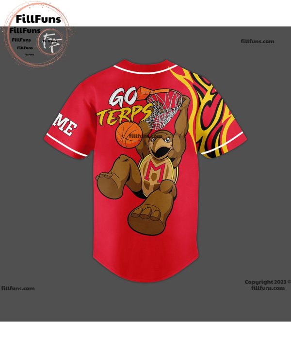 Maryland Terrapins Go Terps Custom Baseball Jersey