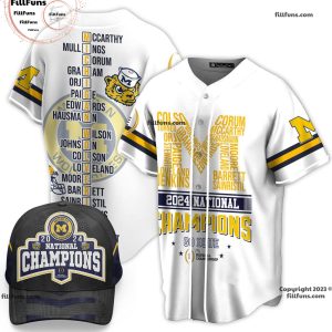 Michigan Wolverines 2024 National Champions Go Blue Baseball Jersey – White