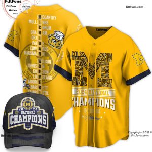 Michigan Wolverines 2024 National Champions Go Blue Baseball Jersey – Yellow