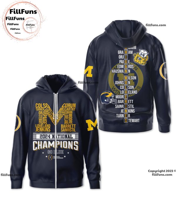 Michigan Wolverines 2024 National Champions Go Blue National Championship 3D Shirt – Blue