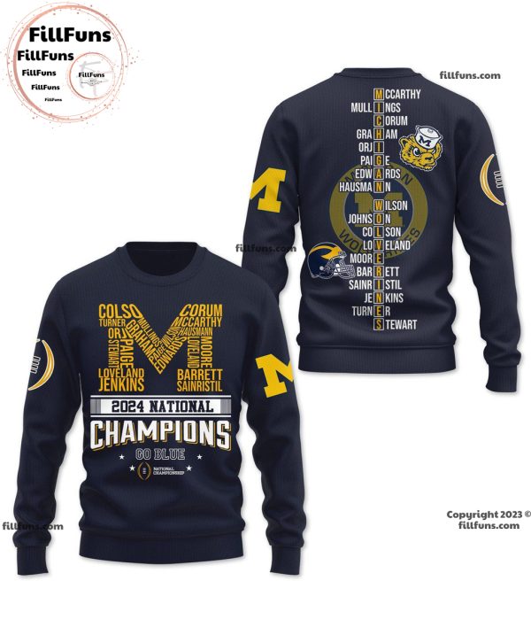 Michigan Wolverines 2024 National Champions Go Blue National Championship 3D Shirt – Gradient