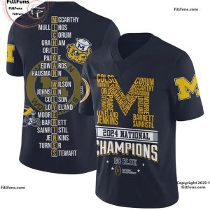 Michigan Wolverines 2024 National Champions Go Blue National Championship Football Jersey – Blue