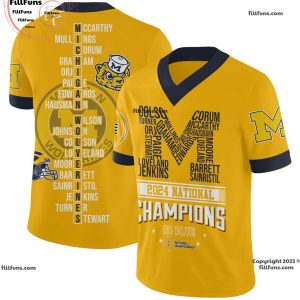 Michigan Wolverines 2024 National Champions Go Blue National Championship Football Jersey – Yellow