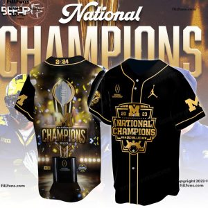 Michigan Wolverines 23-24 National Champions Baseball Jersey