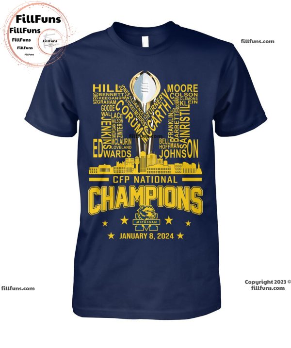 Michigan Wolverines CFP National Champions January 8, 2024 Unisex T-Shirt