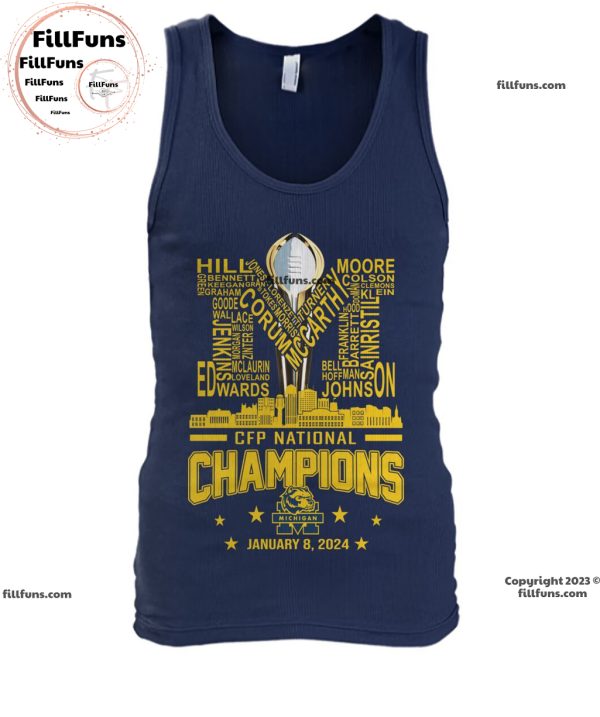 Michigan Wolverines CFP National Champions January 8, 2024 Unisex T-Shirt