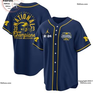 Michigan Wolverines College Football Playoff 2023 National Champions Baseball Jersey