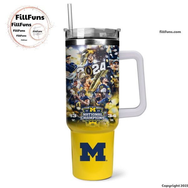Michigan Wolverines College Football Playoff 2023 National Champions Stanley Tumbler 40oz