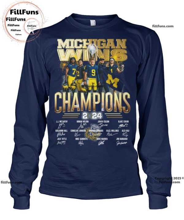Michigan Wolverines Wins Champions 2024 Signature Unisex T-Shirt