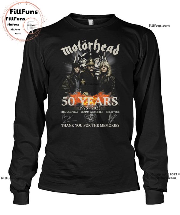 Motorhead 50 Years Of 1975 – 2025 Thank You For The Memories Unisex T-Shirt