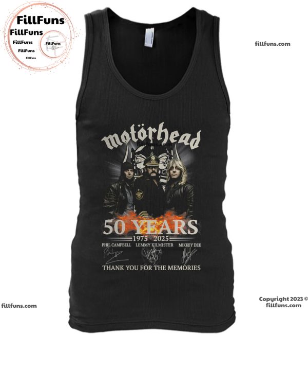 Motorhead 50 Years Of 1975 – 2025 Thank You For The Memories Unisex T-Shirt