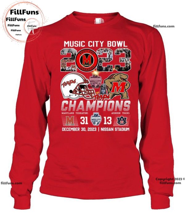 Music City Bowl 2023 Champions Maryland Terrapins 31 – 13 Auburn Tigers December 30, 2023 Unisex T-Shirt