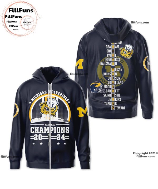 National Champions 2024 Mascot Design Michigan Wolverines 3D Shirt – Blue