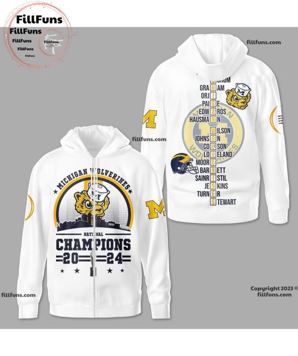 National Champions 2024 Mascot Design Michigan Wolverines 3D Shirt – White