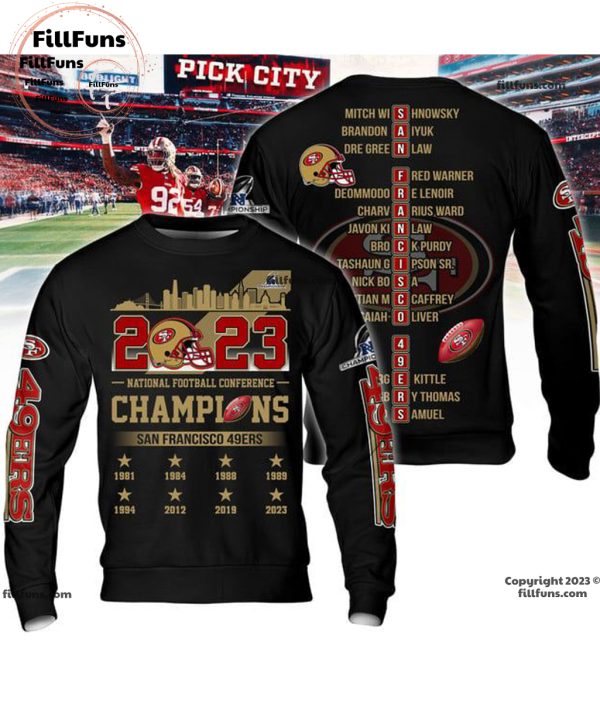 National Football Champions San Francisco 49ers 8 Times Black 3D T-Shirt
