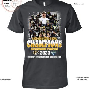 NCAA Missouri Tigers Goodyear Cotton Bowl Champions 2023 December 29, 2023 Unisex T-Shirt