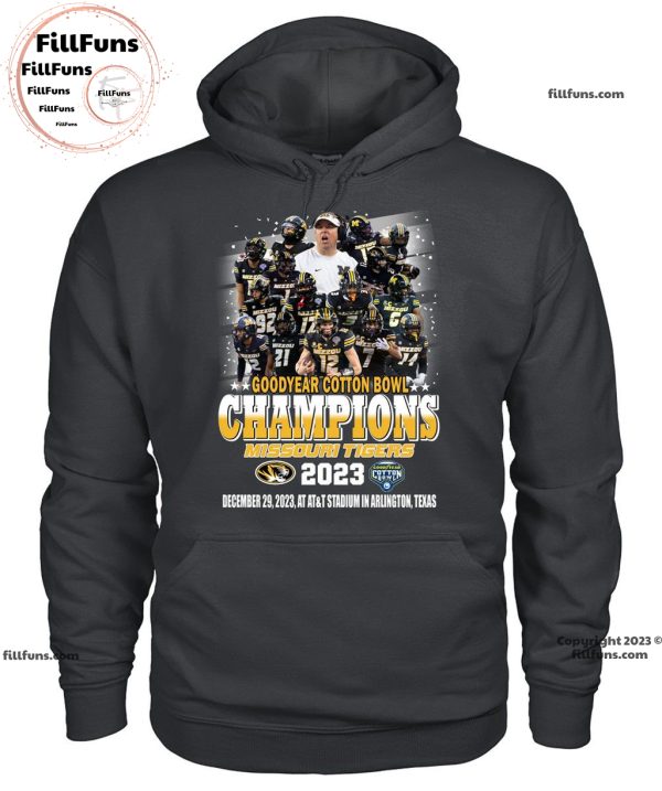 NCAA Missouri Tigers Goodyear Cotton Bowl Champions 2023 December 29, 2023 Unisex T-Shirt