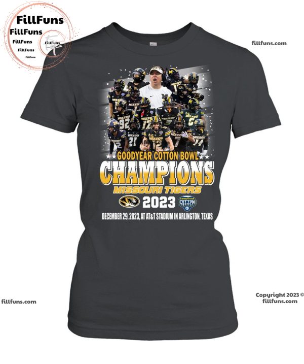 NCAA Missouri Tigers Goodyear Cotton Bowl Champions 2023 December 29, 2023 Unisex T-Shirt