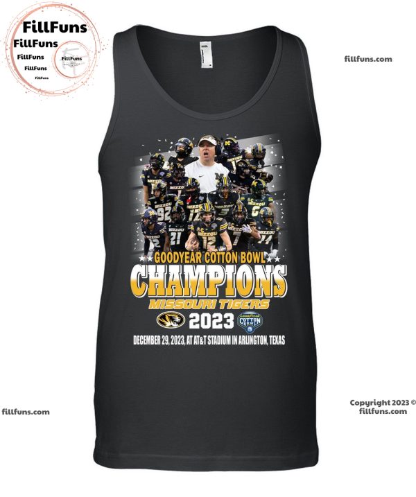 NCAA Missouri Tigers Goodyear Cotton Bowl Champions 2023 December 29, 2023 Unisex T-Shirt