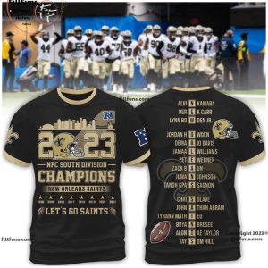 New Orleans Saints 2023 NFC South Division Champions Let’s Go Saints 3D Shirt
