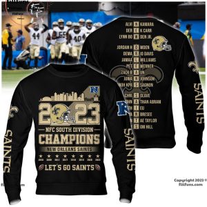 New Orleans Saints 2023 NFC South Division Champions Let’s Go Saints 3D Shirt