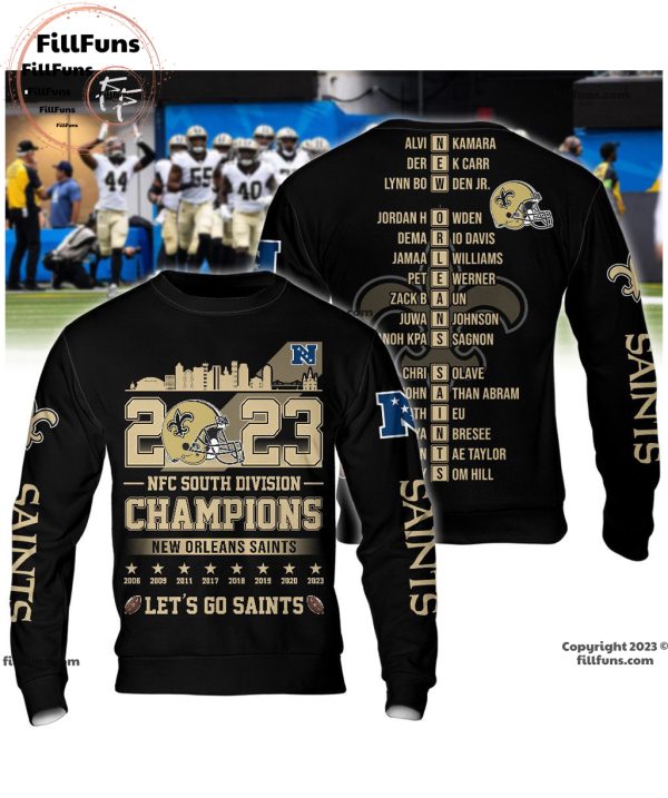 New Orleans Saints 2023 NFC South Division Champions Let’s Go Saints 3D Shirt