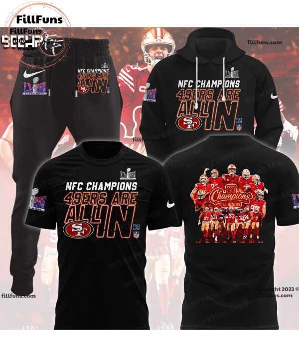 NFC Champions 49ers Are All In Super Bowl LVIII Black Hoodie, Jogger