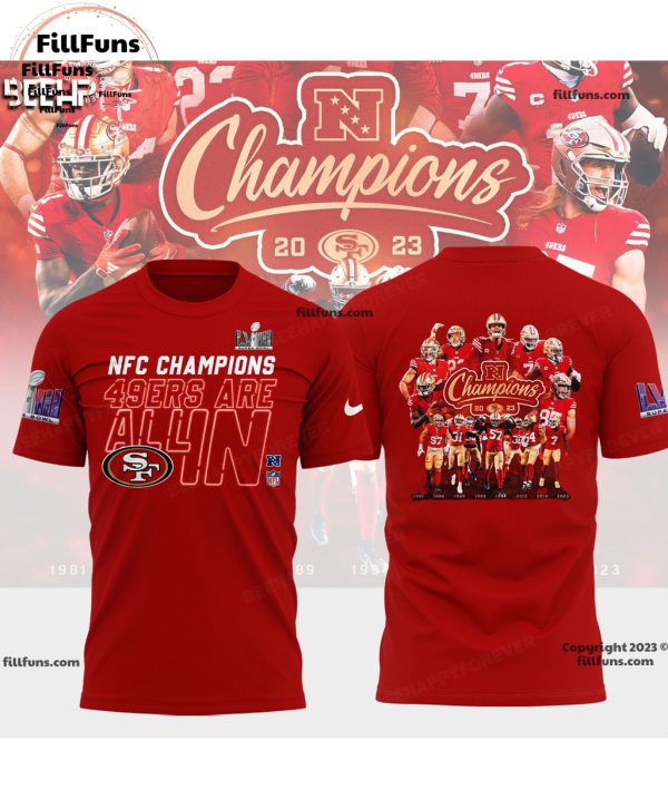 NFC Champions 49ers Are All In Super Bowl LVIII Red Hoodie, Jogger