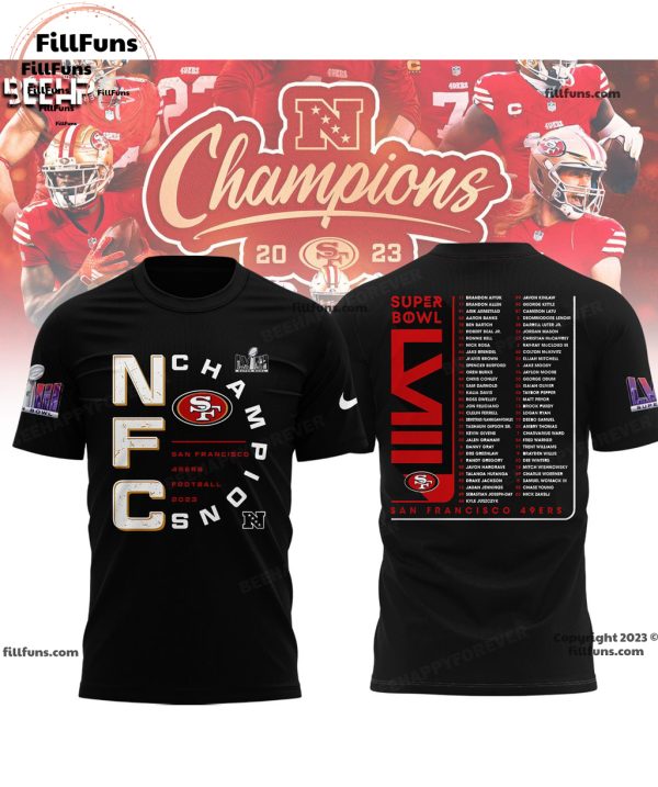 NFC Champions San Francisco 49ers Are All In Super Bowl LVIII Black 3D T-Shirt